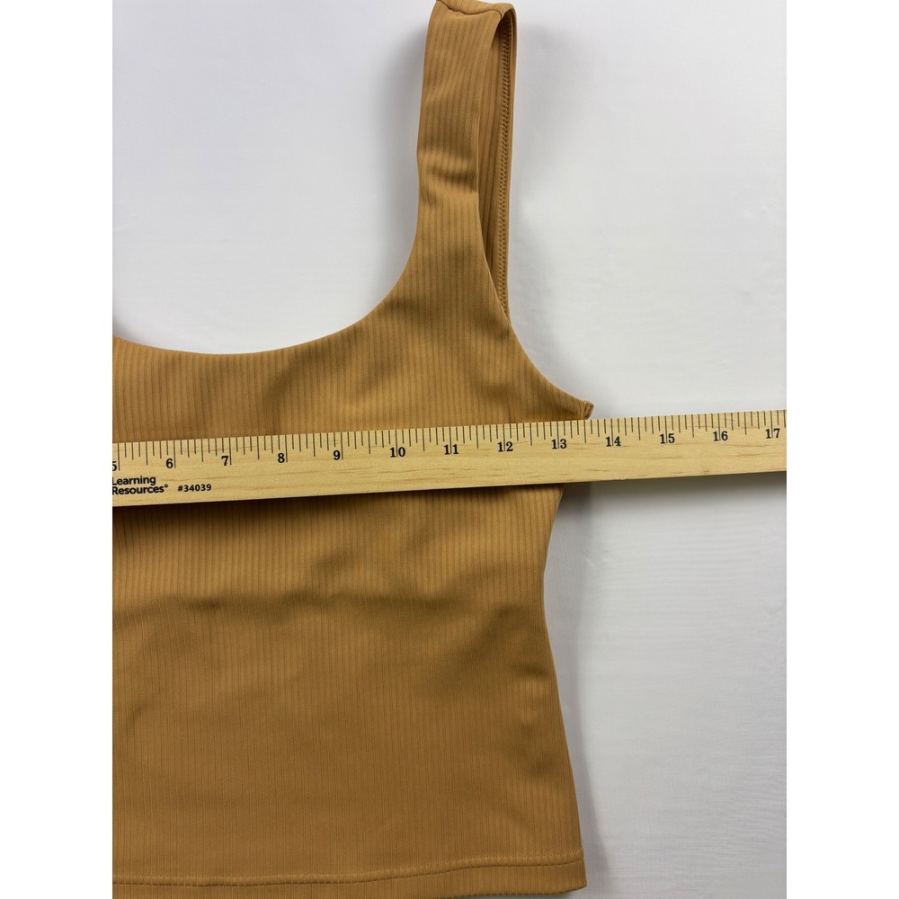 Fabletics Ribbed Tank Top in Mustard Brown - Picture 6 of 8